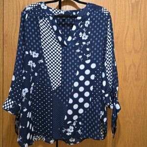 Women's Zac & Rachel 3/4 sleeve blouse  sz 2X